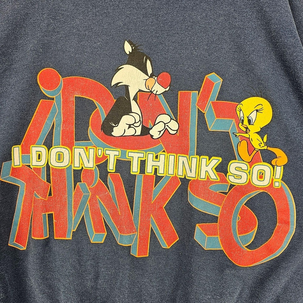 Vintage Looney Tunes Sweatshirt Womens 22W/24W Blue Sylvester Tweety Graphic - Picture 2 of 9